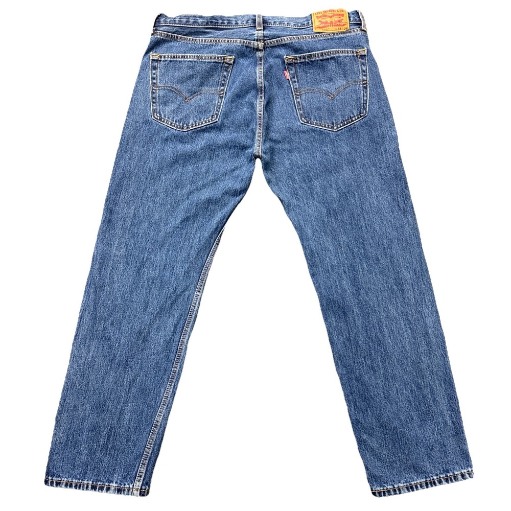 Levi's 505 jeans men's 38x29 regular fit straight leg blue denim Y2K‎ Cowboy